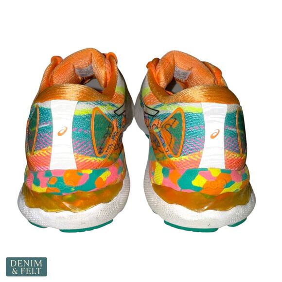 ASICS GEL-Nimbus 23 Women’s Running Shoes White Orange Teal Size 8 Cushion - Picture 12 of 14